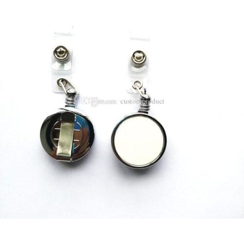 Sublimation blank retractable Lanyard Name Tag Card Badge Holder Metal Clip Easy To Use hot transfer printing consumables printi