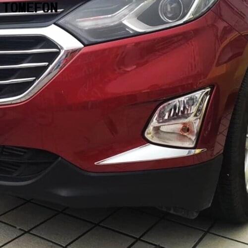 TOMEFON 2Pcs For Chevrolet Holden Equinox Third GE 2018 2019 2020 ABS Chrome Front Fog Light Lamp Cover Head Foglamps Styling