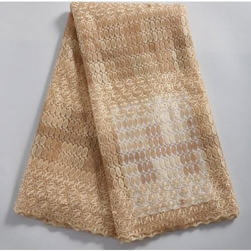 Zhenguiru New High Quality Goldn African Lace Fabric 2021 French Lace Fabric Latese Nigerian Fabric For Women Wedding DressA2329