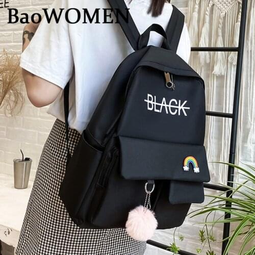 Baowomen Soft PU Leather Ladies Backpack New Youth Female Schoolbag Trend Multifunctional Travel Bag For Girls Black Green Red