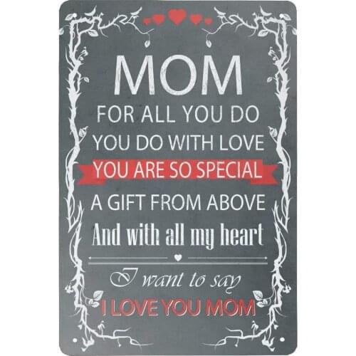 Mothers Day Tin Sign Metal Poster for Decor Bar Pub Home Door Vintage Wall Art Poster Plaque