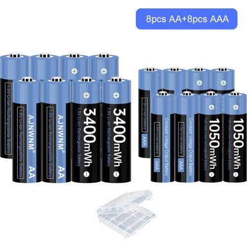 1.5v AAA Rechargeable Battery 1000mWh + AA 1.5V Rechargeable Battery 3000mWh for Flashlight Toys Watch MP3 Player Battery AAA