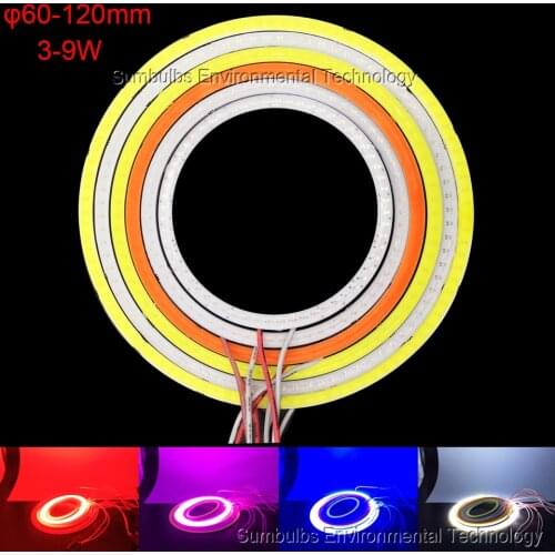 2pcs/lot 60mm-120mm Angel Eyes COB Lamp DRL LED Daytime Running Light with Driver 5W DC 12-14V for Motorcycle Car Headlights