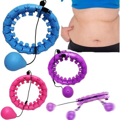 2021 Fitness Massage Smart Sport Hoop Yoga Home Circle Not Drop Adjustable Waist Training Ring Belly Trainer Abdominal Weight
