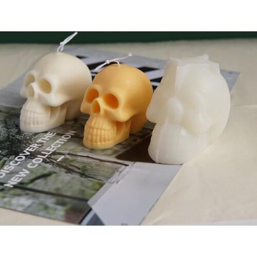 3d Skull Candle Mold Fondant Cake Silicone Mold Easter Halloween Decoration Candle Mold Candle Making Kit Ice Cube Resin Molds