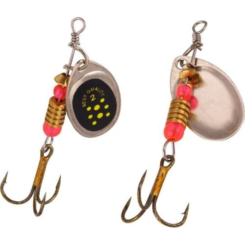 5Pcs Fishing Lure Spinner Bait 5.5cm 2.5g Spoon Lures Metal Fishing Lure Hard Bait With Treble Hooks Spinnerbait Tackle