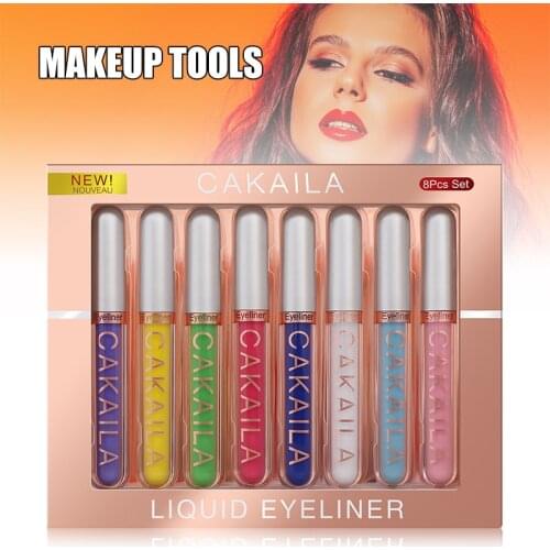 8pcs Colorful Liquid Eyeliner Pen Waterproof Shiny Eyeliner Pencil Long Lasting Quick Drying Cosmetics Eye Makeup Tools DL