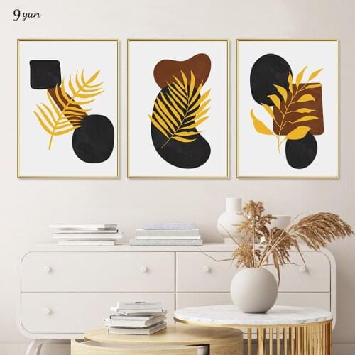 Abstract Foliage Line Drawing Poster Neutral Boho Botanical Wall Art Print Canvas Painting Minimal Interior Room Decoration