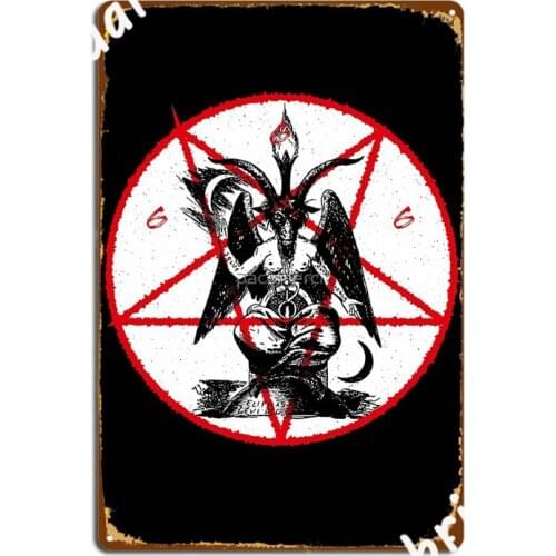 Baphomet Altar Satanic Lucifer Beelzebub Metal Signs Club Party Club Bar Retro Painting Décor Tin sign Posters