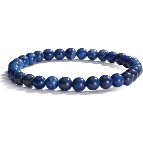 6mm Natrual Stone Lapislazuli Lapis Beads Bracelets for Women Men Fashion Lapis Lazuli Bracelet Elastic Energy Jewelry YBR239