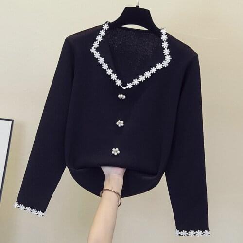 Black White Knitted Plus Large Size Oversize Korean Style Fashion Pullovers For WomenS Ladies Sweater 2021 Clothes Tops Blouse