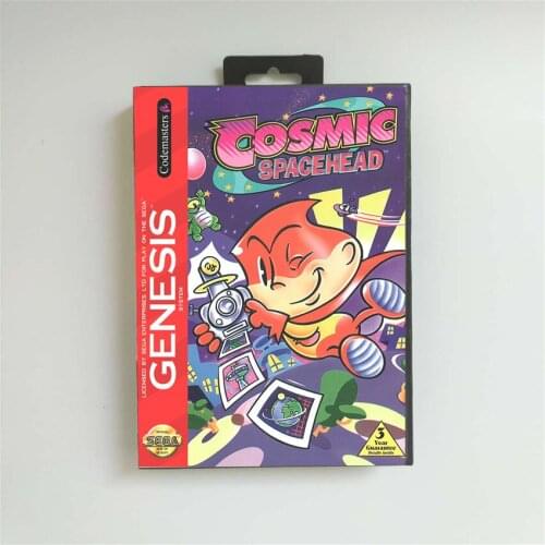 Cosmic Spacehead - USA Cover With Retail Box 16 Bit MD Game Card for Sega Megadrive Genesis Video Game Console