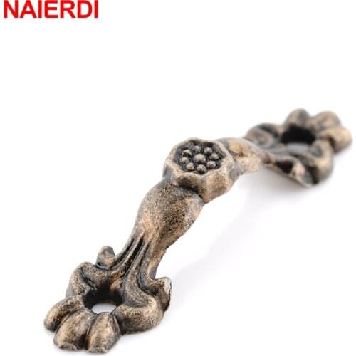 NAIERDI 10pcs Box Knobs Zinc Alloy Handle Arch Tracery Bronze Tone For Drawer Wooden Jewelry Box Mini Handles For Hardware