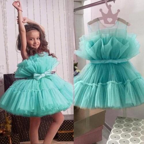 Baby Girl Christmas Dress Junior Children Wedding Dress Tulle Puffy Kids Party Dresses For Girl 3 4 5 6 7 8 Year Birthday Gift