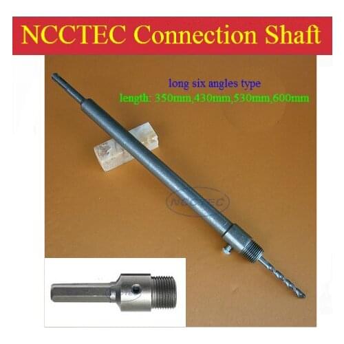 [long 6 angles handle] 350mm 14'' long connection shaft NCP3506A for carbide wall core bits | FREE shipping with a FREE gift