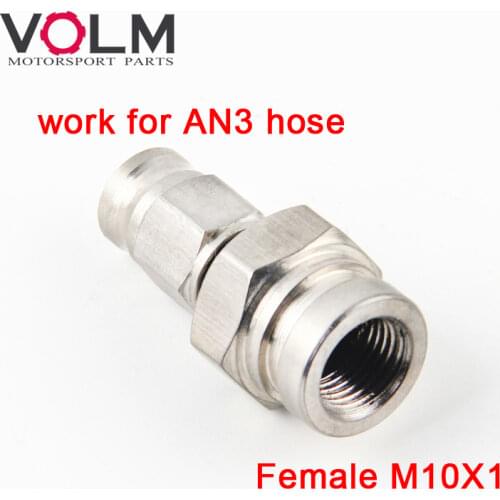 HYDRAULIC banjo ptfe brake hose stainless less quick fitting for ID 3.2MM OD 7.5mm brake hose m10x1