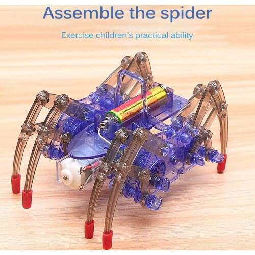 DIY Electric Spider Robot Toy Puzzle Electric Crawling Animal Science Toy Model Electronic Assemble Educational Toy For Children