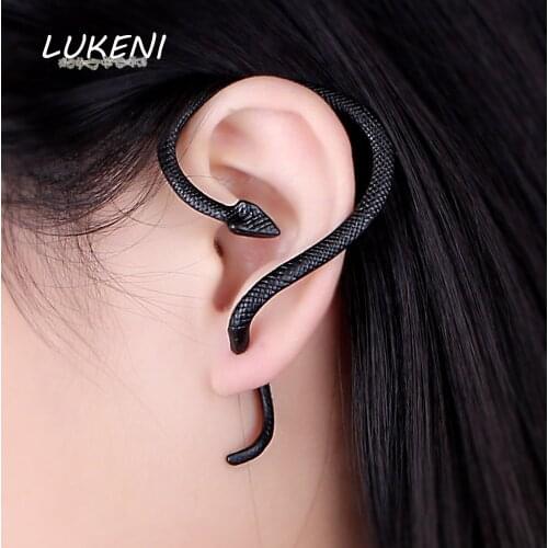 LUKENI 10Pcs Free Shipping Fashion Jewelry Earrings 2017 Punk Snake Long Ear Cuff Earring Jackets For Women And Men Gift EJ004