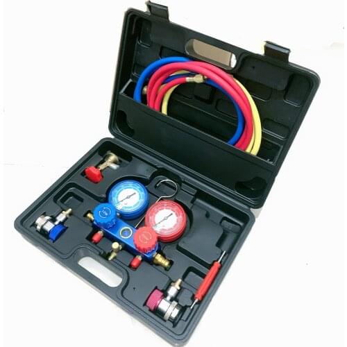 Air Conditioning Refrigerant Pressure Gauge Group R12 R22 R134a R404a 410a Car Air Conditioning Repair Fluorine Filling Tool