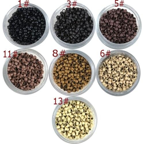 1000pcs 4.0*2.7*2.5 mm nano micro rings copper micro beads For Nano Ring Hair Extensions 7 color in stock