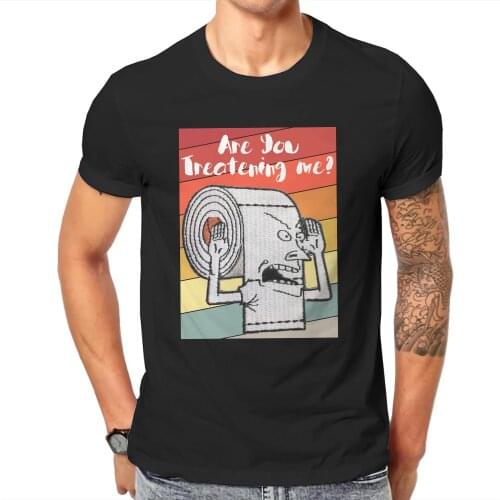 Are You Threatening Me Round Collar TShirt Beavis And ButtHead TV Fabric Basic T Shirt Men Clothes Fashion Oversized Hot Sale
