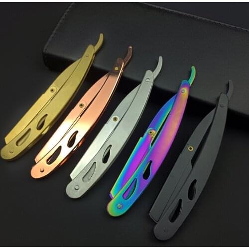 Men Shaving Barber Tools Hair Razor and Blades Folding Shaving Knife Stainless Steel Straight Razor Holder Hairdressing Devices