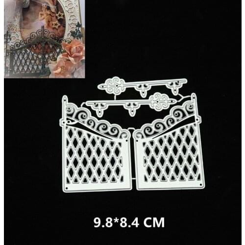 2021 New Iron Gate Fence Cutting Dies DIY Scrapbooking Embossing Paper Photo Frame Stamps Crafts Template Mould Stencils
