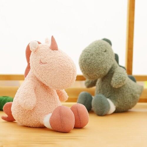 2021 New Stuffed Animals Unicorn Dinosaur Elk Wolf Soft Toys Kawaii Plush Dolls for Girls Children Baby 23cm