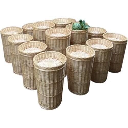 NEWEST!!Wicker Woven Bevel Mouth Fruit Pile Basket Fruit Food Storage Basket Rattan Fruit Basket Display Dish Fruit Pile Basket
