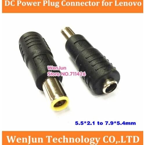 New DC 2.1x5.5mm female to 7.9x5.4mm male DC power plug connector for Lenovo IBM Laptop --50pcs/lot