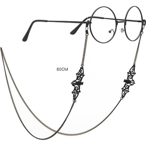 Eyeglass Chain Black Bat Decor Eyewear Retainer Lanyards for Sunglasses