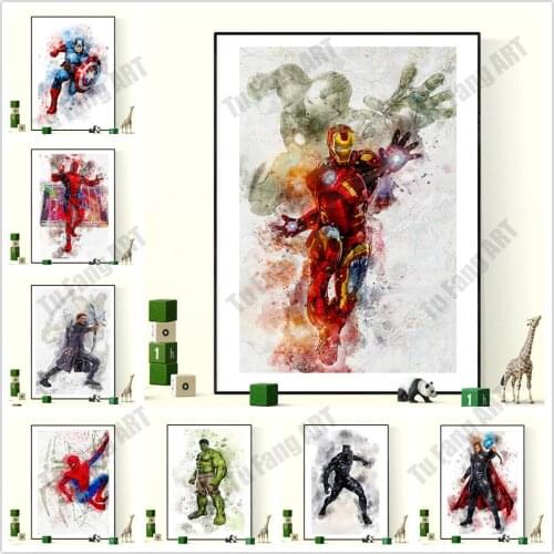 Marvel Avengers Anime Posters Canvas Painting Captain America Hulk Superhero Print Wall Art Picture Room Decoration Home Decor