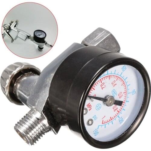 WENXING 1/4inch Adjustable Mini Air Pressure Regulator Dial Gauge HVLP Spray Gun Pneumatic Air Tools Airbrush Accessories