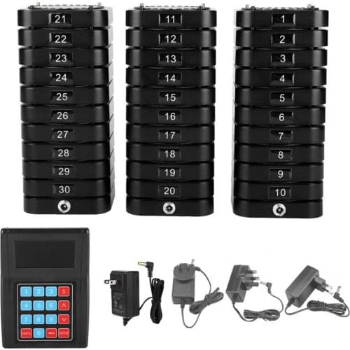 SU-669-S Pager 30 Receivers 1 Transmitter Restaurant Table Queuing Wireless Calling System Queuing System Restaurant Queuing