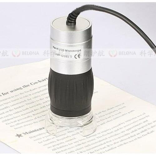 2.1 Million Pixels USB Electronic Digital LED Pocket Handheld Microscope 40x 200 Times Magnification Magnifier Metal with Scale
