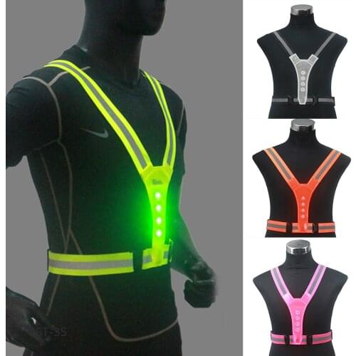 Reflective Fluorescent Running Harness Men Women Safe Vest for Sport Outdoor Night WHStore