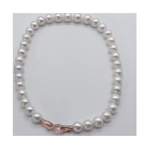 10-13mm AAA perfect freshwater round white edison pearl necklace with micro paved clasp for women gift