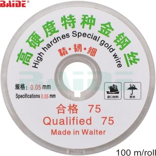Gold Molybdenum Wire 0.04 0.05mm 100M LCD Cutting Glass Of Separation line for iphone 8 Samsung etc Glass Cutting 500roll/lot