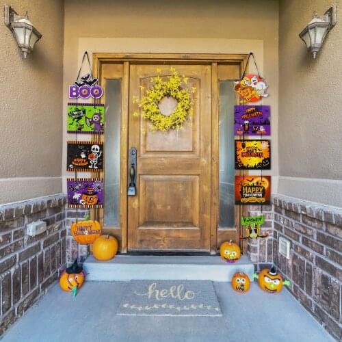 1 Pair Halloween Themed Pendant Delicate Funny Couplet Decoration Hanging Pendant For Shopping Mall Home Bar Door Decor Ornament