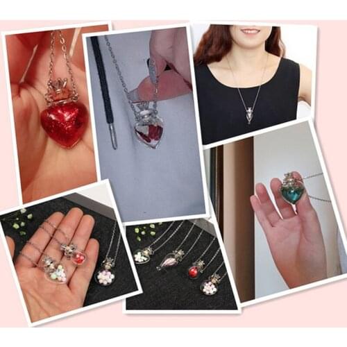 1PC Glass Memorial Urn Cremation Pendant Necklace Ash Case Holder