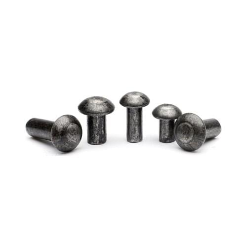 10pcs M8 half round head iron rivets pan header solid rivet knock rivetings beat hit riveting GB867 50mm-80mm length