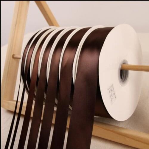 100yards Coffee 6mm-40mm Polyester Ribbon Wedding Christmas Decoration Cake Gift Box Wrap Ribbons Hand DIY Accessories