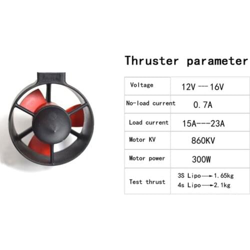 12V-16V Underwater Thruster Waterproof 860KV Brushless Motor propeller 60mm Jet Pump for ROV RC Boat Underwater Robot Model