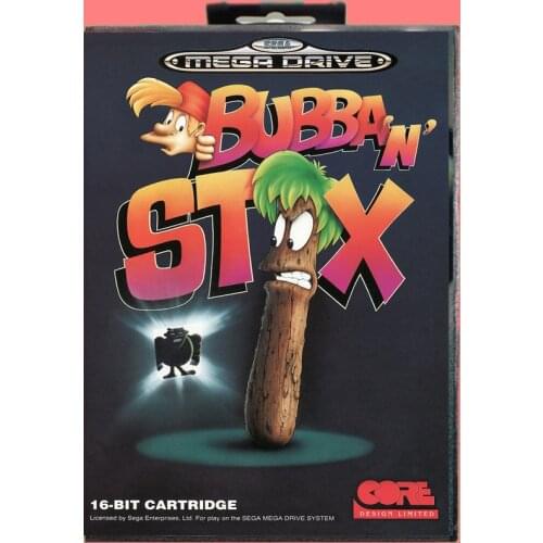 Bubban Stix 16 Bit MD Game Card Include Retail Box For Sega Genesis & Mega Drive
