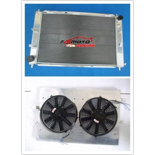 Full Aluminum Racing Radiator 3 Row + Shroud+FAN For Fit Ford Mustang V8 1997-2004 01 02 03