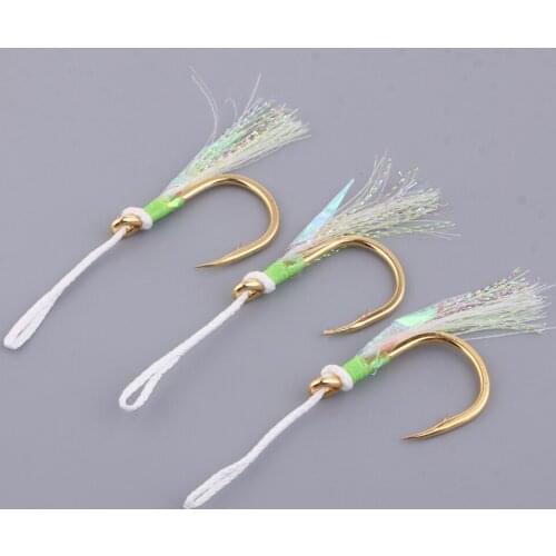 3Pcs Assist Hooks Fishing Hooks Carbon Steel Bait Jig Hook With Nylon Line