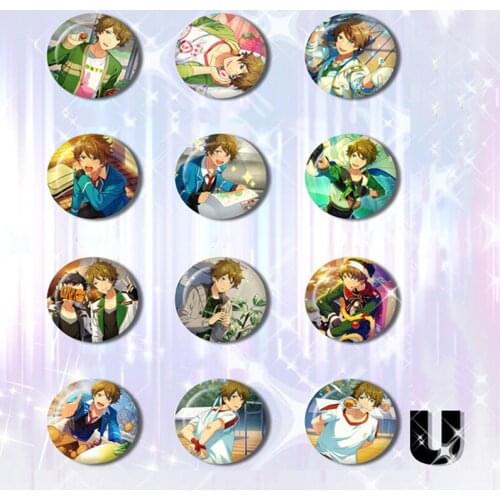 58MM Ensemble Stars Shoufuku Ogres Tsukinaga Suou Tsukasa Sakuma Ritsu Badge Brooch Backpack Brosche Broche Icon Backpack