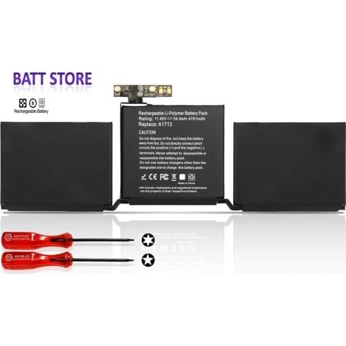 A1713(11.4V 54.5Wh )020-00946 Laptop Battery for MacBook Pro 13'' A1708 2016-2017 year MLUQ2CH/A MLL42CH/A EMC2978 EMC3164