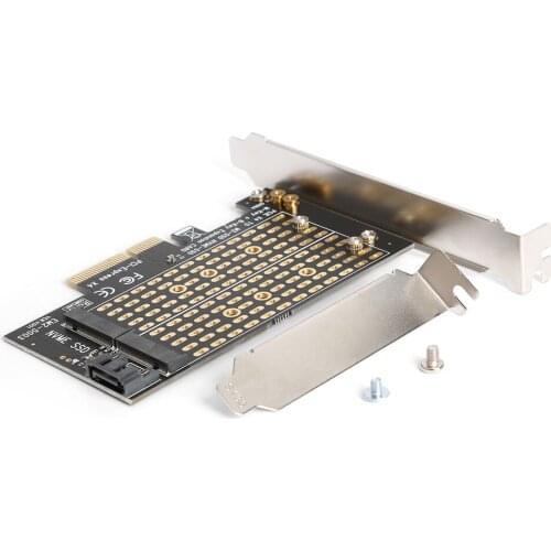 M.2 NVME to PCIE Adapter M+B Key NGFF SSD to PCI-E 3.0 X4 SATA Expansion Card for 2230 2242 2260 M2 Solid State Drivr Disk