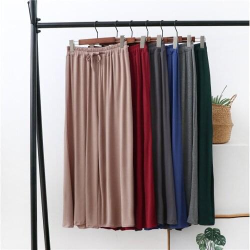 Modal Loose Pants Womens 20 Summer New Style High-waisted Loose and Plus-sized Yoga Pants Outer Wear Household Casual Pajamas T